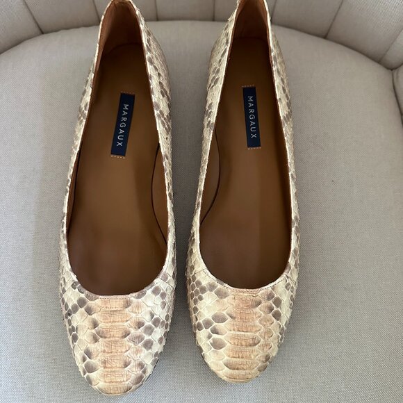 MARGAUX Classic Ballet Flat Natural Python Beige/Blush - EU 40A brand new unworn - Picture 1 of 7